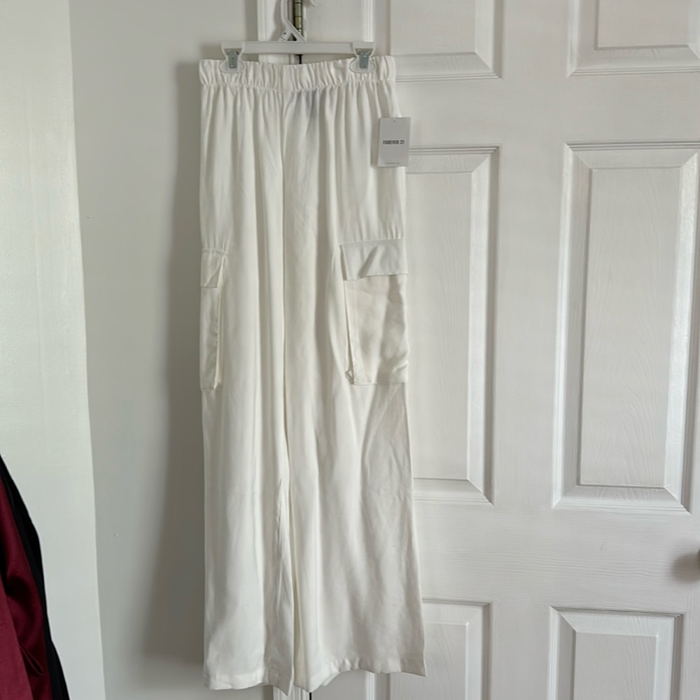 White cargo pants